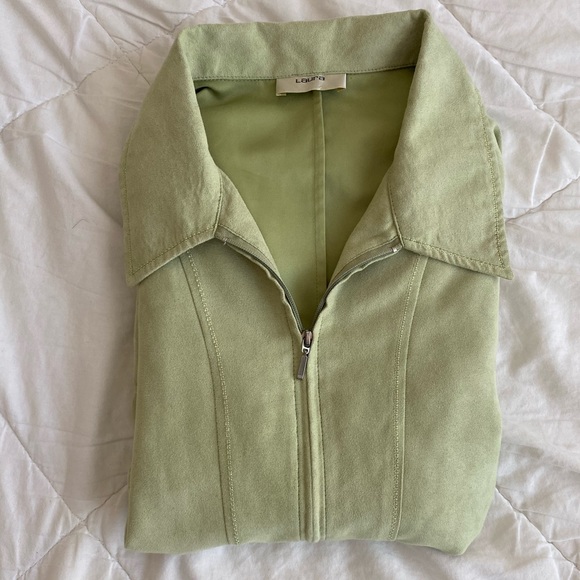SOLD!! CUTE green zip up blazer - Picture 7 of 7